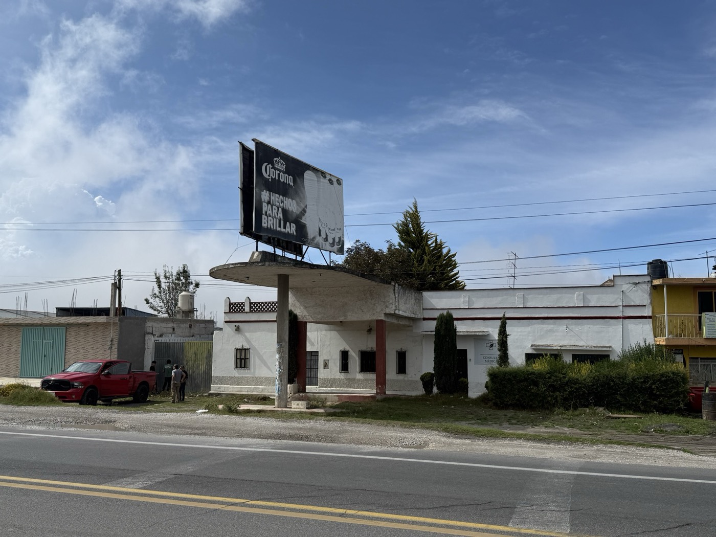 Today: the old station from across the highway