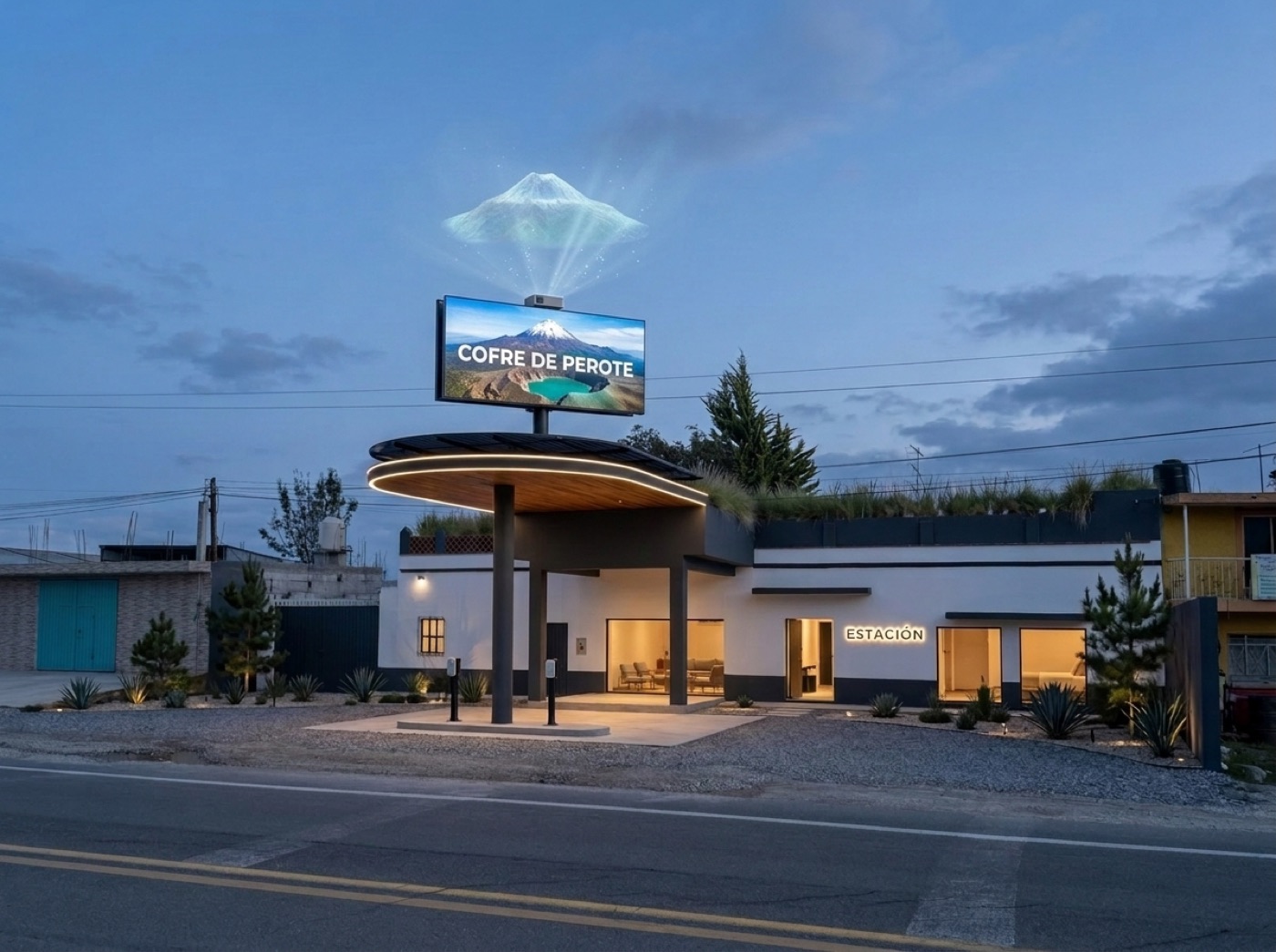 Futurista direction, highway front