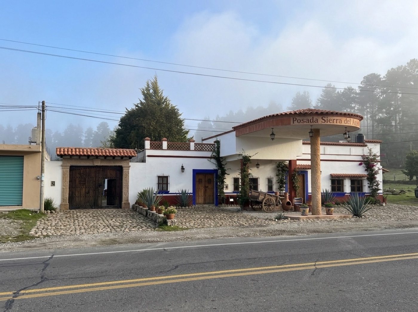 Hacienda direction, highway front